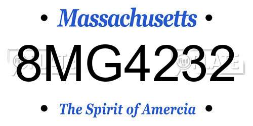 8MG4232 Massachusetts License Plate