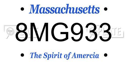 8MG933 Massachusetts License Plate