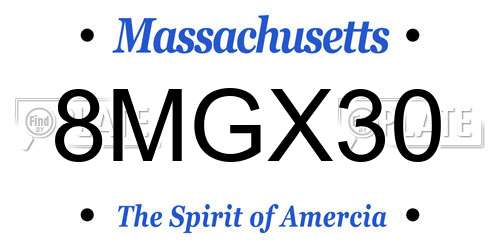8MGX30 Massachusetts License Plate