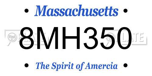 8MH350 Massachusetts License Plate