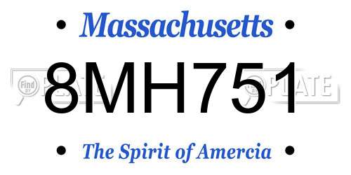 8MH751 Massachusetts License Plate