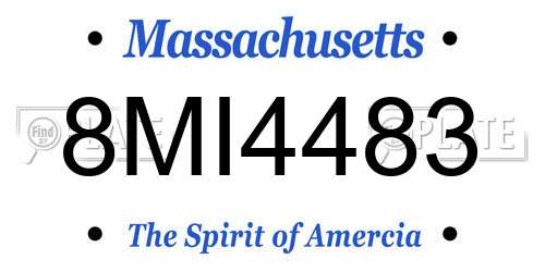 8MI4483 Massachusetts License Plate