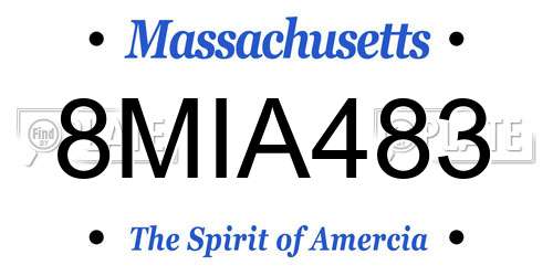8MIA483 Massachusetts License Plate