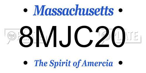 8MJC20 Massachusetts License Plate