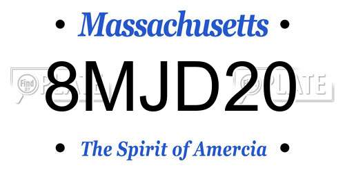 8MJD20 Massachusetts License Plate