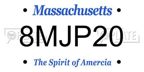 8MJP20 Massachusetts License Plate