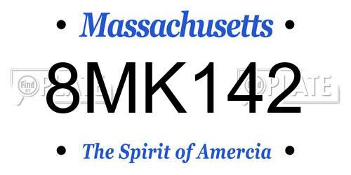 8MK142 Massachusetts License Plate