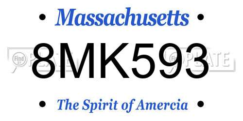 8MK593 Massachusetts License Plate
