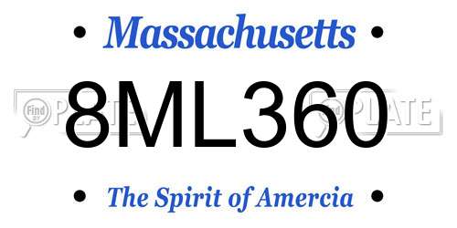 8ML360 Massachusetts License Plate