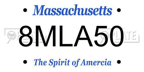8MLA50 Massachusetts License Plate