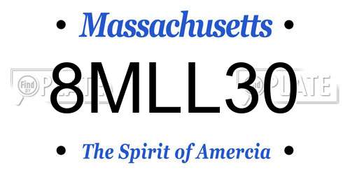 8MLL30 Massachusetts License Plate