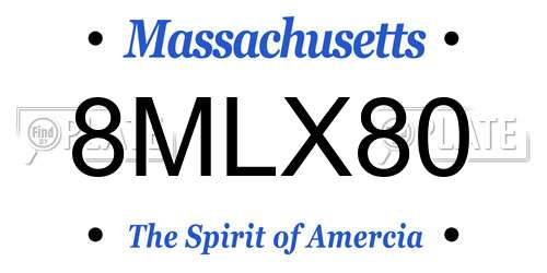 8MLX80 Massachusetts License Plate