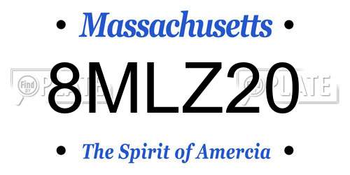 8MLZ20 Massachusetts License Plate