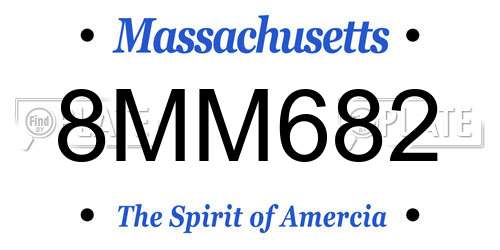 8MM682 Massachusetts License Plate