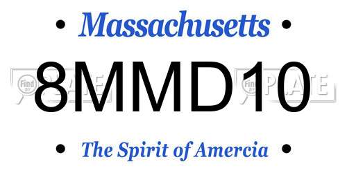 8MMD10 Massachusetts License Plate