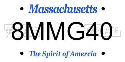 8MMG40 Massachusetts License Plate