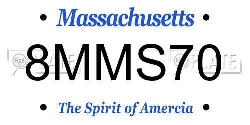 8MMS70 Massachusetts License Plate