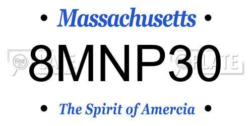 8MNP30 Massachusetts License Plate