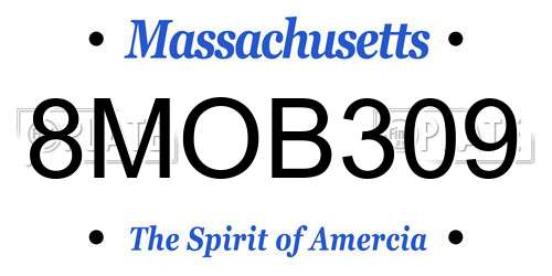 8MOB309 Massachusetts License Plate