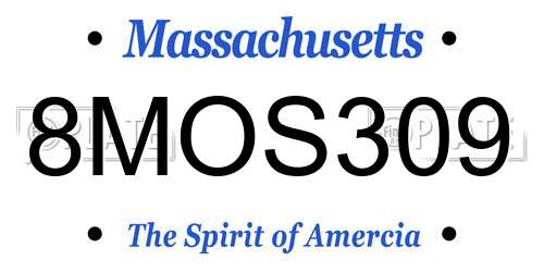 8MOS309 Massachusetts License Plate