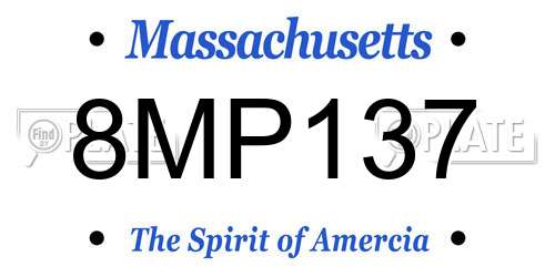 8MP137 Massachusetts License Plate