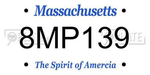 8MP139 Massachusetts License Plate
