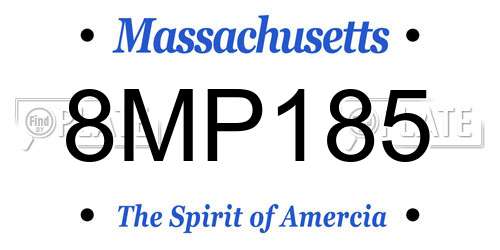 8MP185 Massachusetts License Plate