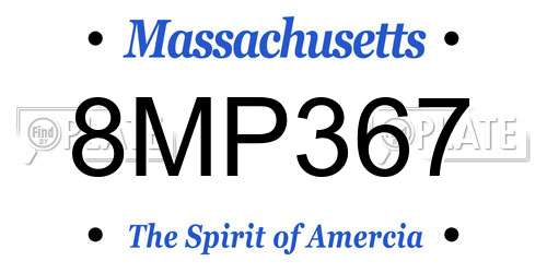 8MP367 Massachusetts License Plate