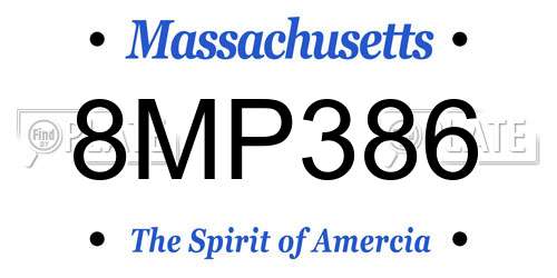 8MP386 Massachusetts License Plate