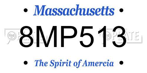 8MP513 Massachusetts License Plate