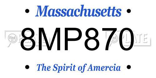 8MP870 Massachusetts License Plate