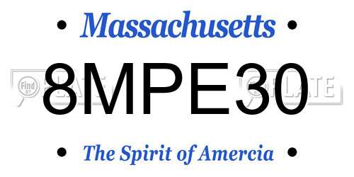 8MPE30 Massachusetts License Plate
