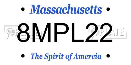 8MPL22 Massachusetts License Plate