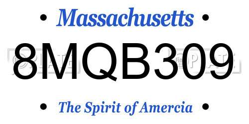 8MQB309 Massachusetts License Plate