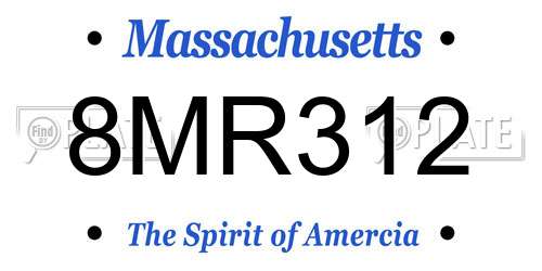 8MR312 Massachusetts License Plate