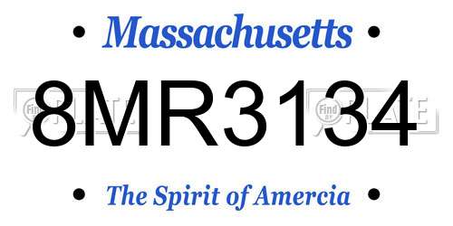 8MR3134 Massachusetts License Plate