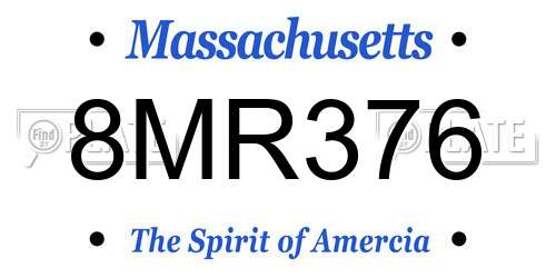 8MR376 Massachusetts License Plate
