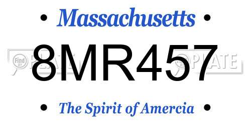 8MR457 Massachusetts License Plate
