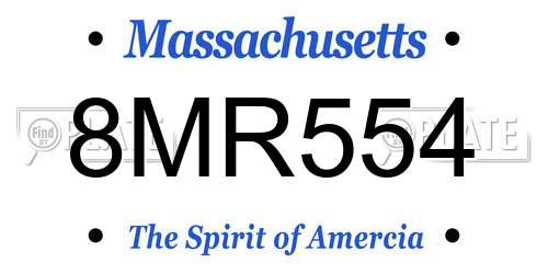 8MR554 Massachusetts License Plate