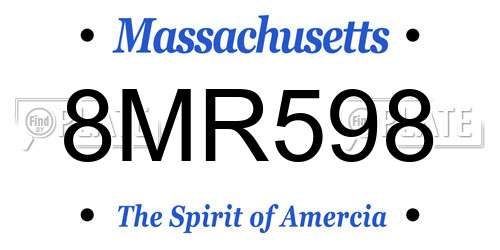 8MR598 Massachusetts License Plate