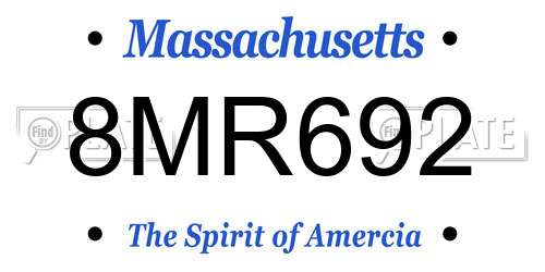 8MR692 Massachusetts License Plate