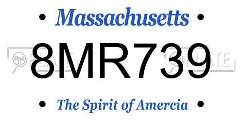 8MR739 Massachusetts License Plate