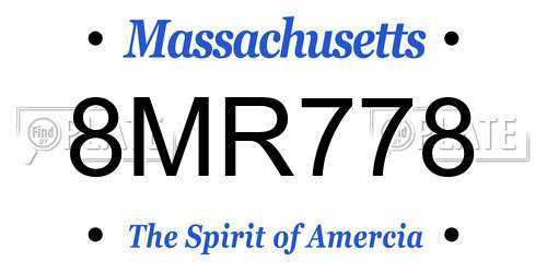 8MR778 Massachusetts License Plate