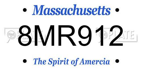 8MR912 Massachusetts License Plate