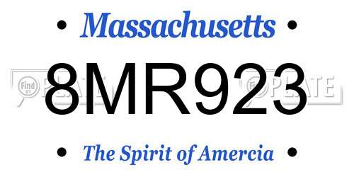 8MR923 Massachusetts License Plate