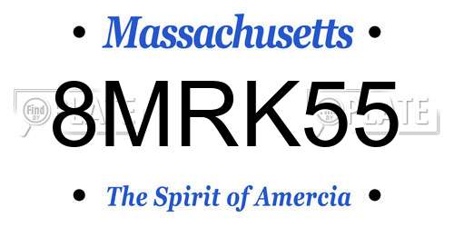 8MRK55 Massachusetts License Plate