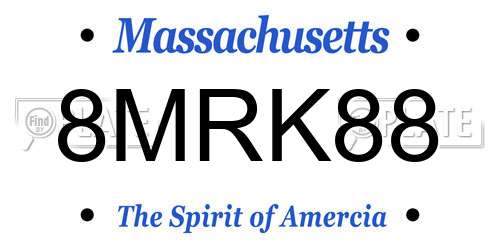 8MRK88 Massachusetts License Plate