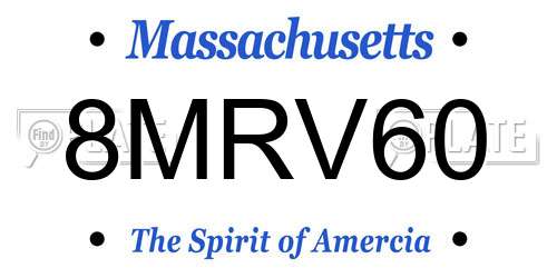 8MRV60 Massachusetts License Plate