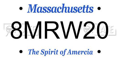 8MRW20 Massachusetts License Plate