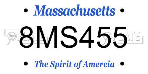 8MS455 Massachusetts License Plate